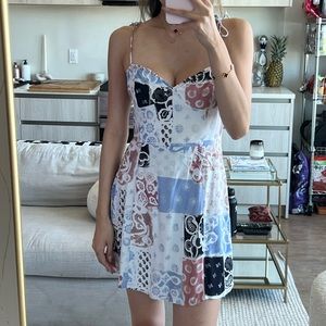 Aritzia Fable Mini Dress | Patterned | Size 4 | NWT